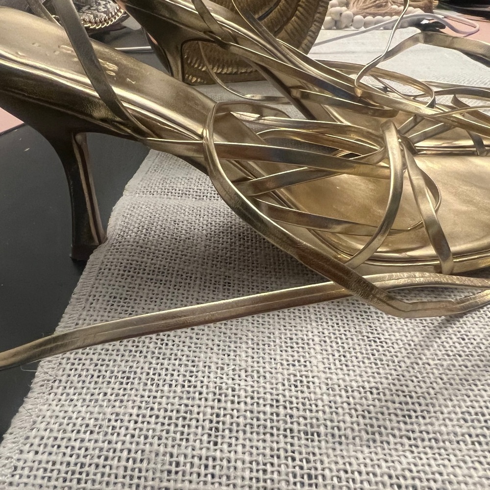 Zara Gold Heels Elegant Design